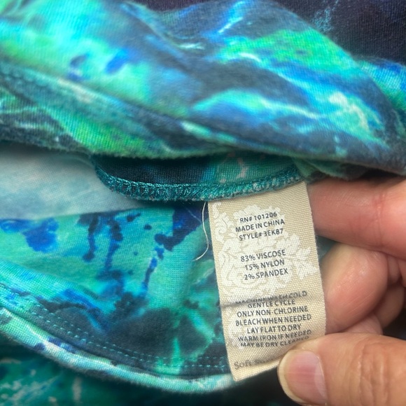 Soft Surroundings (lot of two )Teal and Black Petite Medium Leggings - Picture 9 of 11